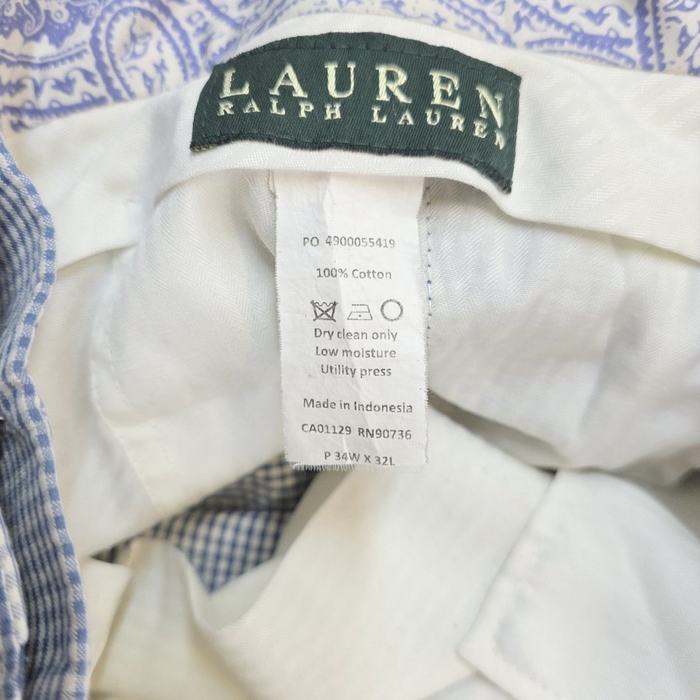 Ivy Heritage Ralph Lauren Pants Men 34x32 Blue Check Cotton Country Club Summer - Picture 9 of 14